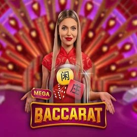 Mega Baccarat casino game by Pragmatic Play – featured logo at Hugo Casino